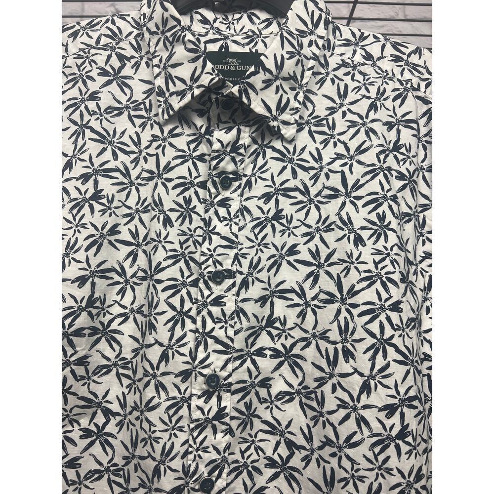 Rodd & Gun Printed Button Down White with Navy Floral Sports Fit - Picture 4 of 6